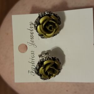 Olive Green Stud Earrings